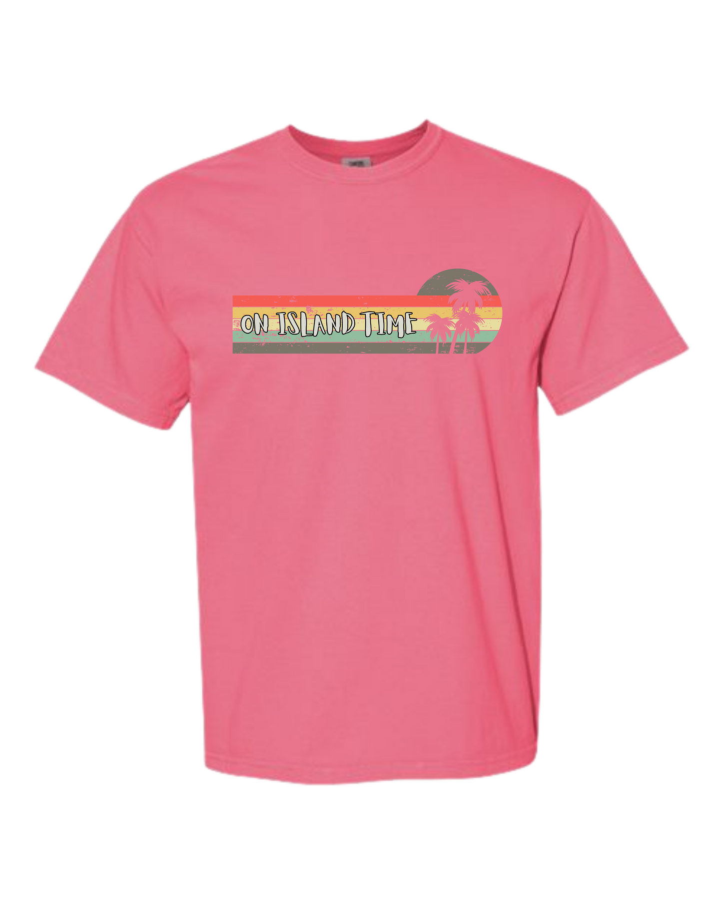 On Island Time - Comfort Colors - Heavyweight Unisex Tee - Pinks & Purples