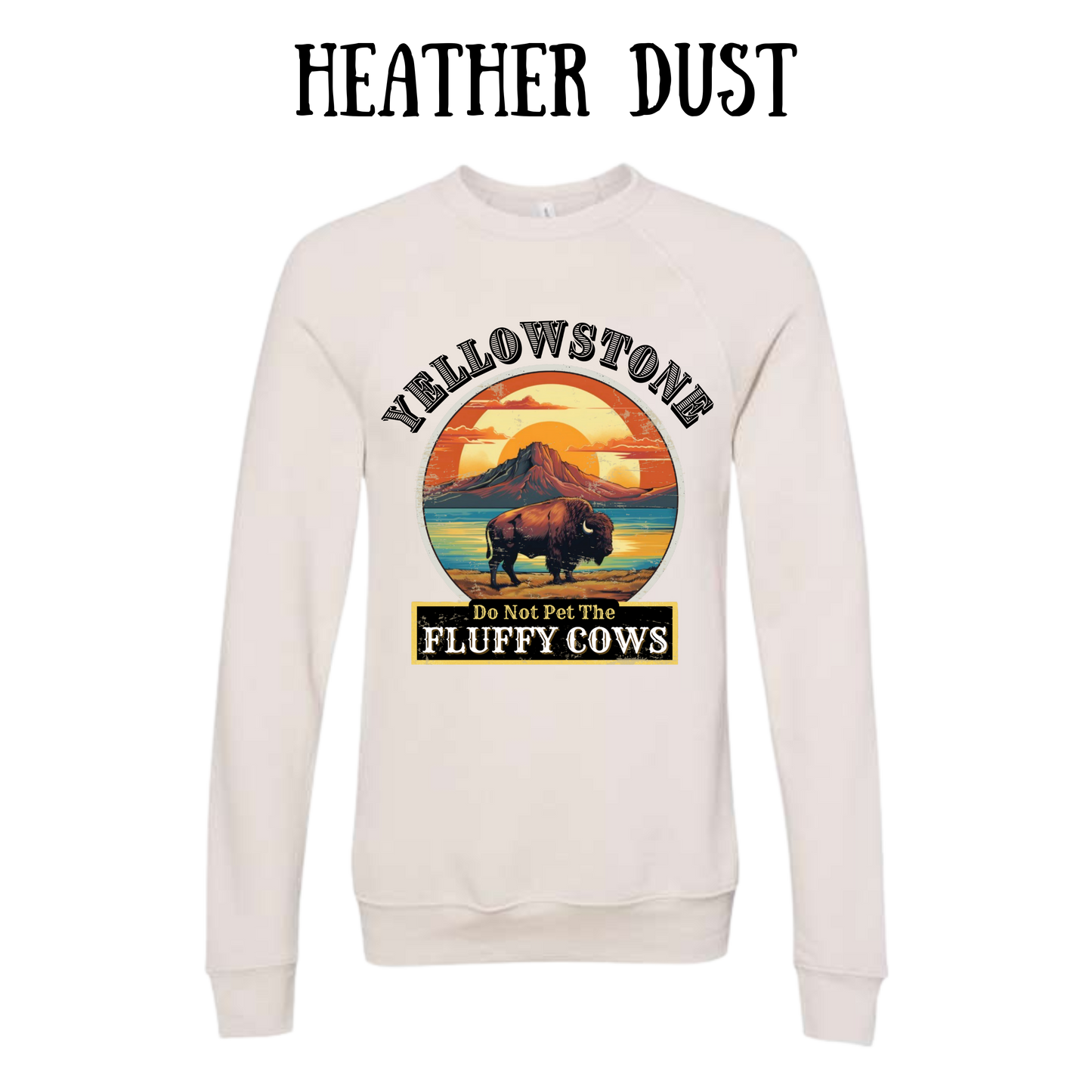 CP - Yellowstone: Fluffy Cows - Sponge Fleece Raglan Sweatshirt - Assorted Colors