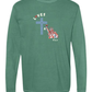 Loves Jesus & America too - Comfort Colors - Heavyweight Long Sleeve Tee - Blues & Greens