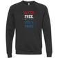 Saved. Free. Loud & Proud - Sponge Fleece Raglan Sweatshirt - Blues, Greens, Purple, and Black
