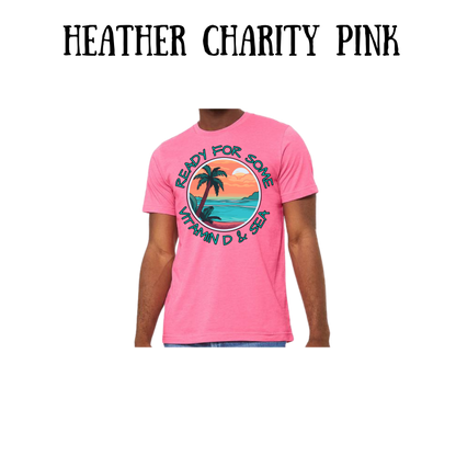 VP - Ready For Some Vitamin D & Sea - Unisex Tee - Pinks, Purples, Neutrals