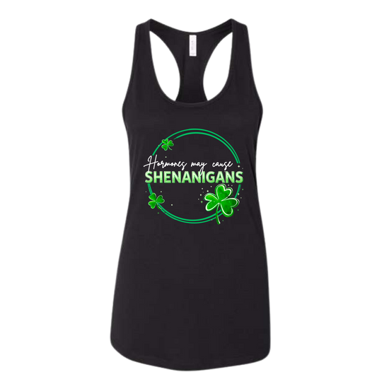 Hormones May Cause Shenanigans - Bella+Canvas - Women's Jersey Racerback Tank