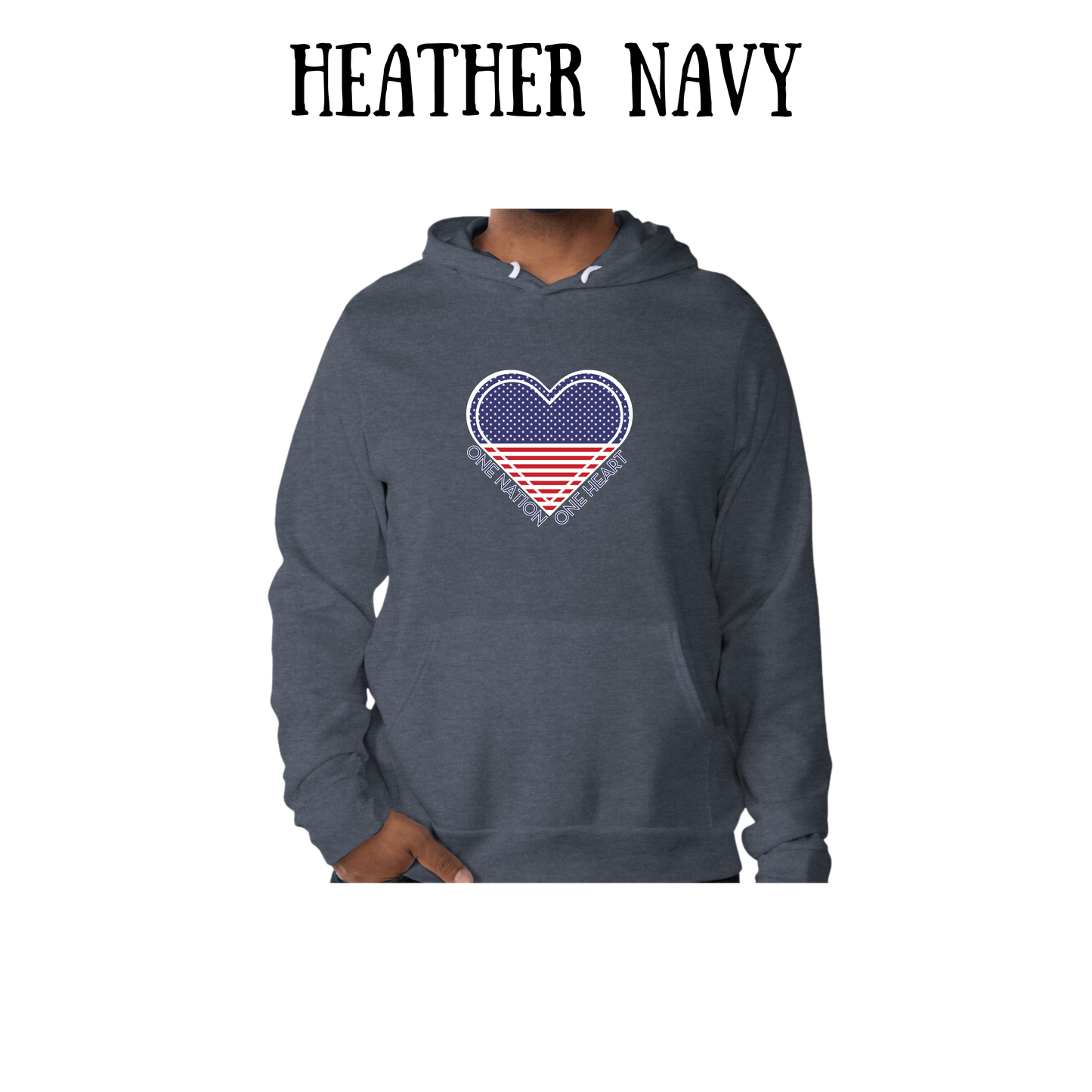 PP - One Nation One Heart - Sponge Fleece Hoodie - Blues, Purples