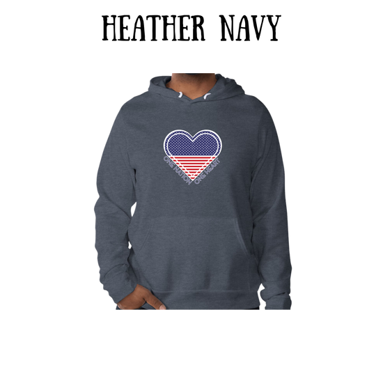 PP - One Nation One Heart - Sponge Fleece Hoodie - Blues, Purples