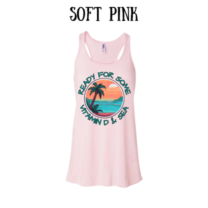 VP - Ready For Some Vitamin D & Sea - Women's Flowy Racerback Tank