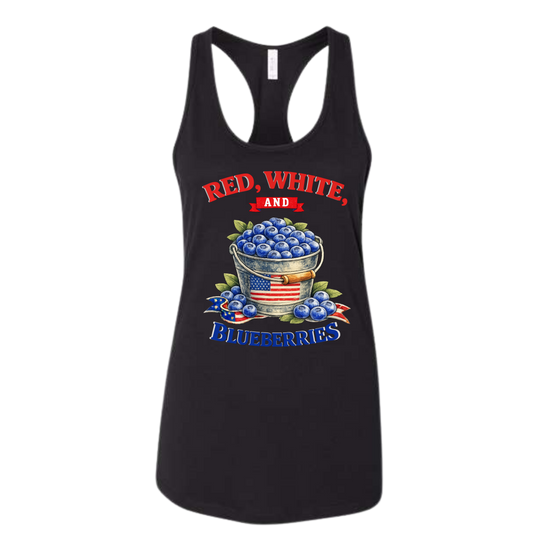 Red, White, And Blueberries - Bella+Canvas - Women's Jersey Racerback Tank