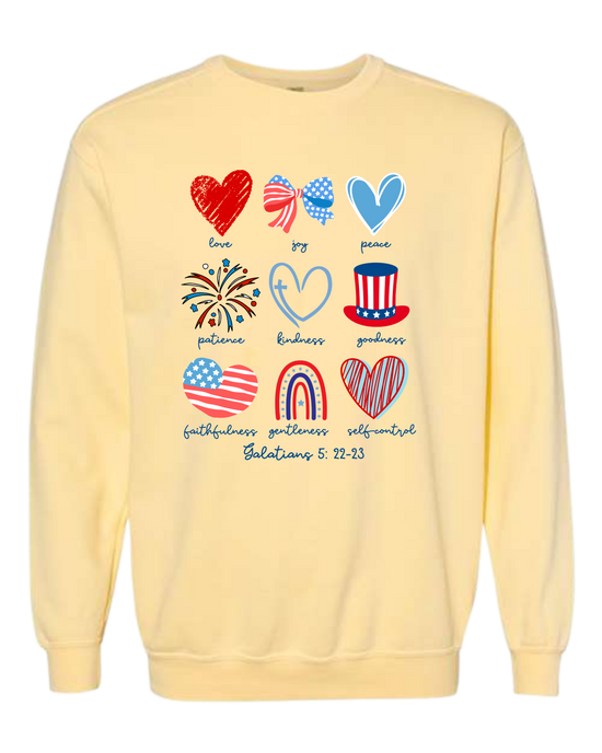 Galatians 5 - Patriotic - Comfort Colors - Sweatshirt - Assorted Colors