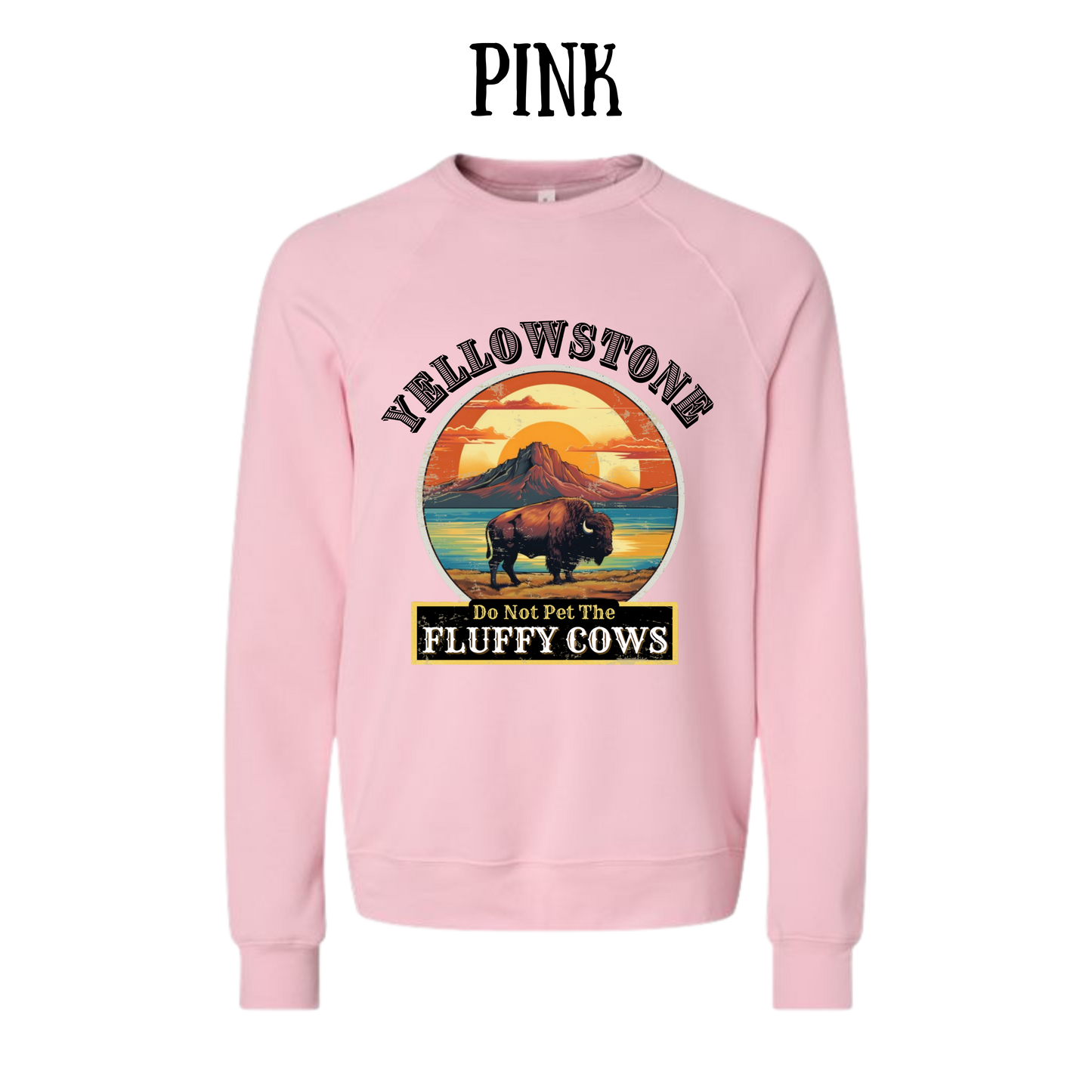 CP - Yellowstone: Fluffy Cows - Sponge Fleece Raglan Sweatshirt - Assorted Colors
