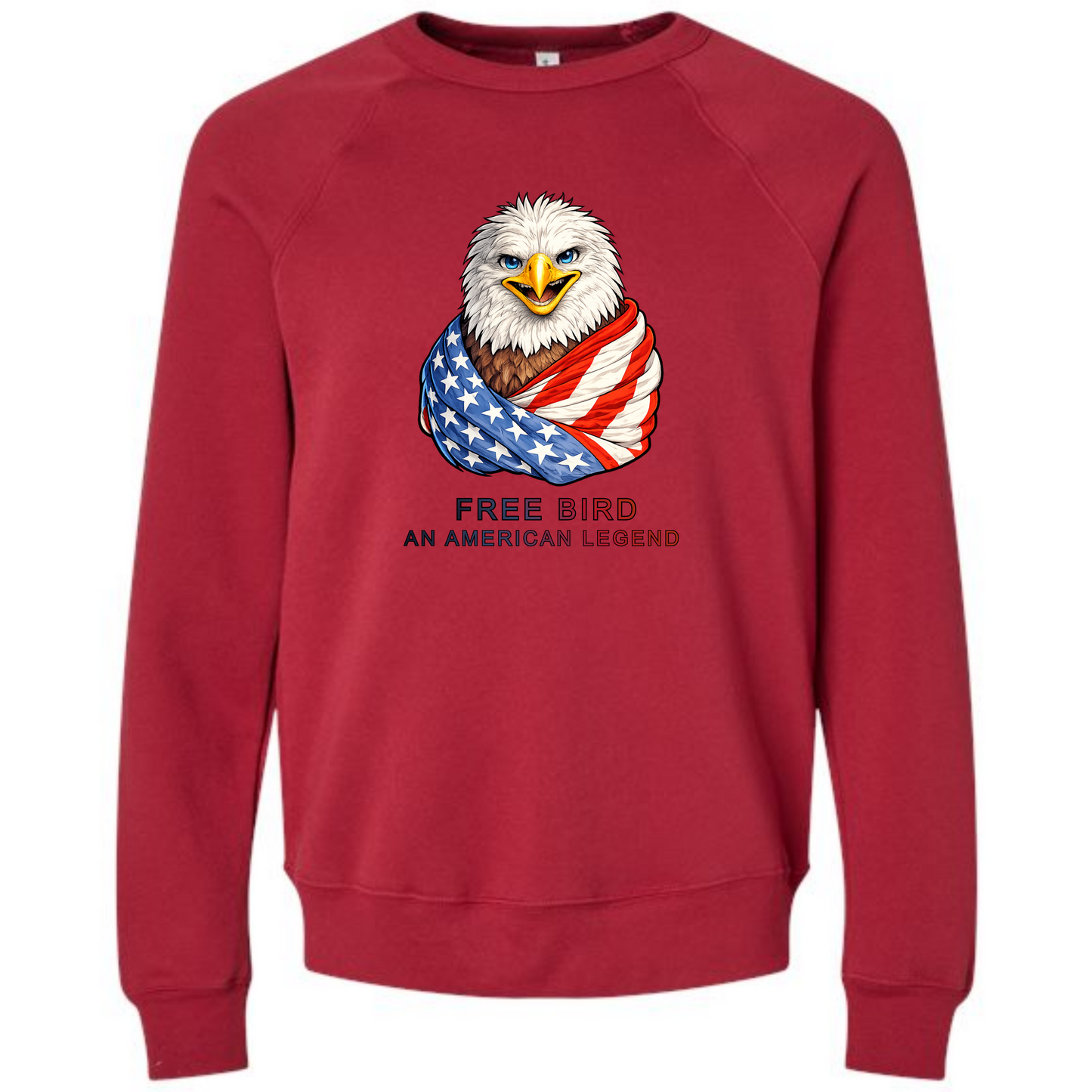 Free Bird An American Legend - Sponge Fleece Raglan Sweatshirt - Assorted Colors