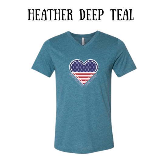 PP - One Nation One Heart - Unisex V-Neck - Assorted Colors