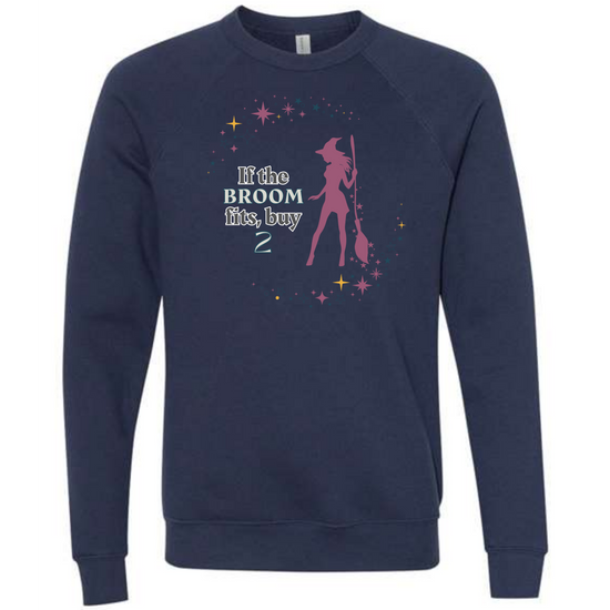 If The Broom Fits - Sponge Fleece Raglan Sweatshirt - Blues, Purples