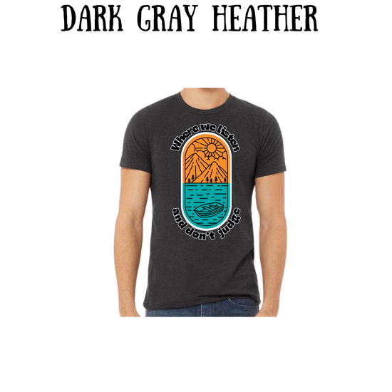 CP - Where We Listen and Don't Judge - Unisex Tee - Pinks, Purples, Neutrals