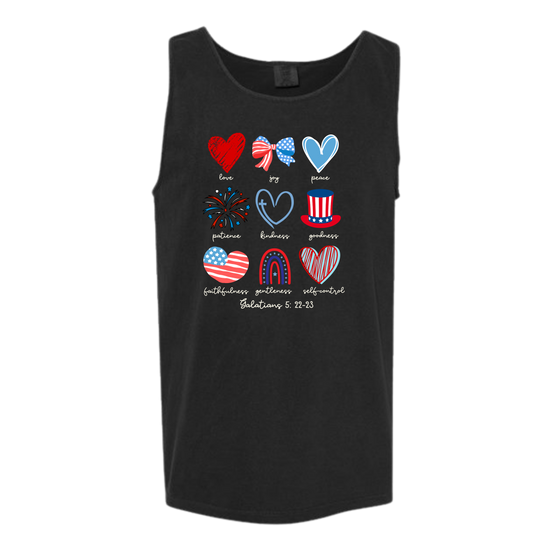 Galatians 5 - Patriotic - Comfort Colors - Unisex Tank - Neutral Colors & Blues