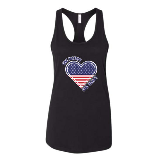 One Nation One Heart - Bella+Canvas - Women's Jersey Racerback Tank