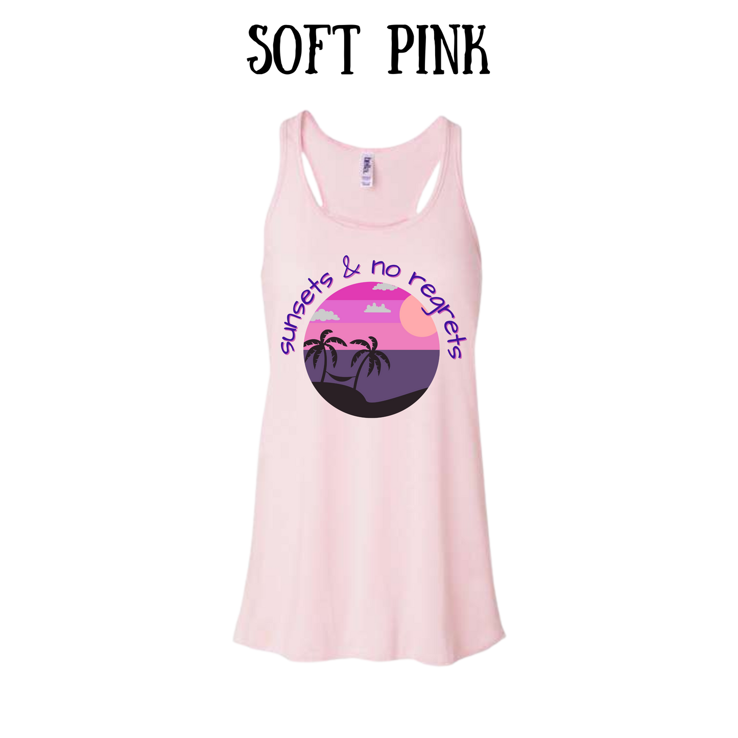 VP - Sunsets & No Regrets - Women's Flowy Racerback Tank