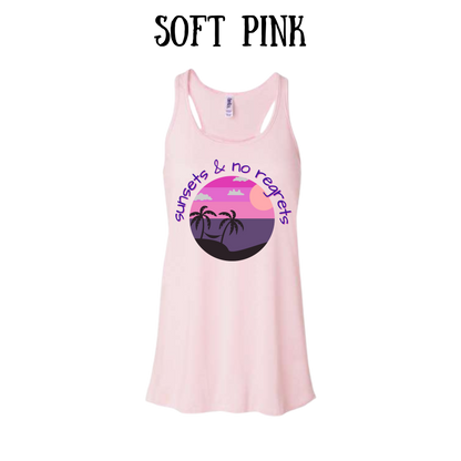VP - Sunsets & No Regrets - Women's Flowy Racerback Tank