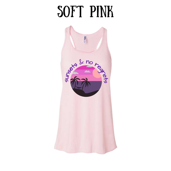 VP - Sunsets & No Regrets - Women's Flowy Racerback Tank