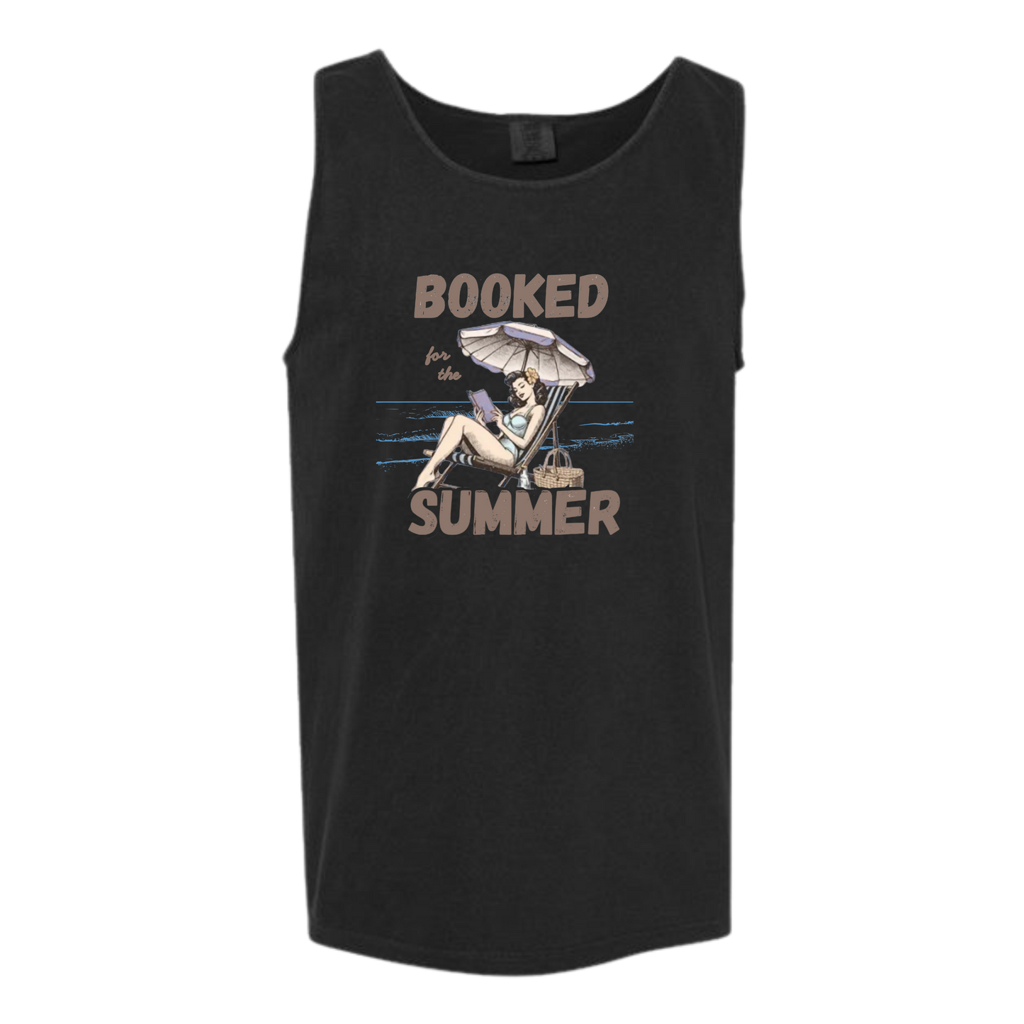 Booked for the Summer - Comfort Colors - Unisex Tank - Neutral Colors & Blues