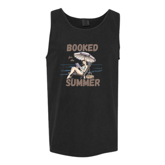 Booked for the Summer - Comfort Colors - Unisex Tank - Neutral Colors & Blues