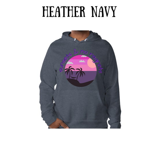 VP - Sunsets & No Regrets - Sponge Fleece Hoodie - Blues, Purples