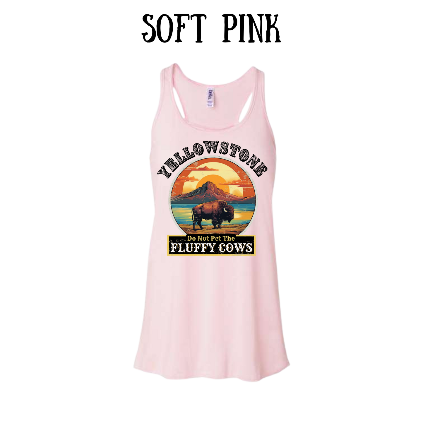 CP - Yellowstone: Fluffy Cows - Women's flowy racerback Tank