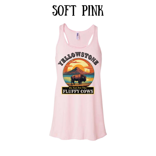 CP - Yellowstone: Fluffy Cows - Women's flowy racerback Tank