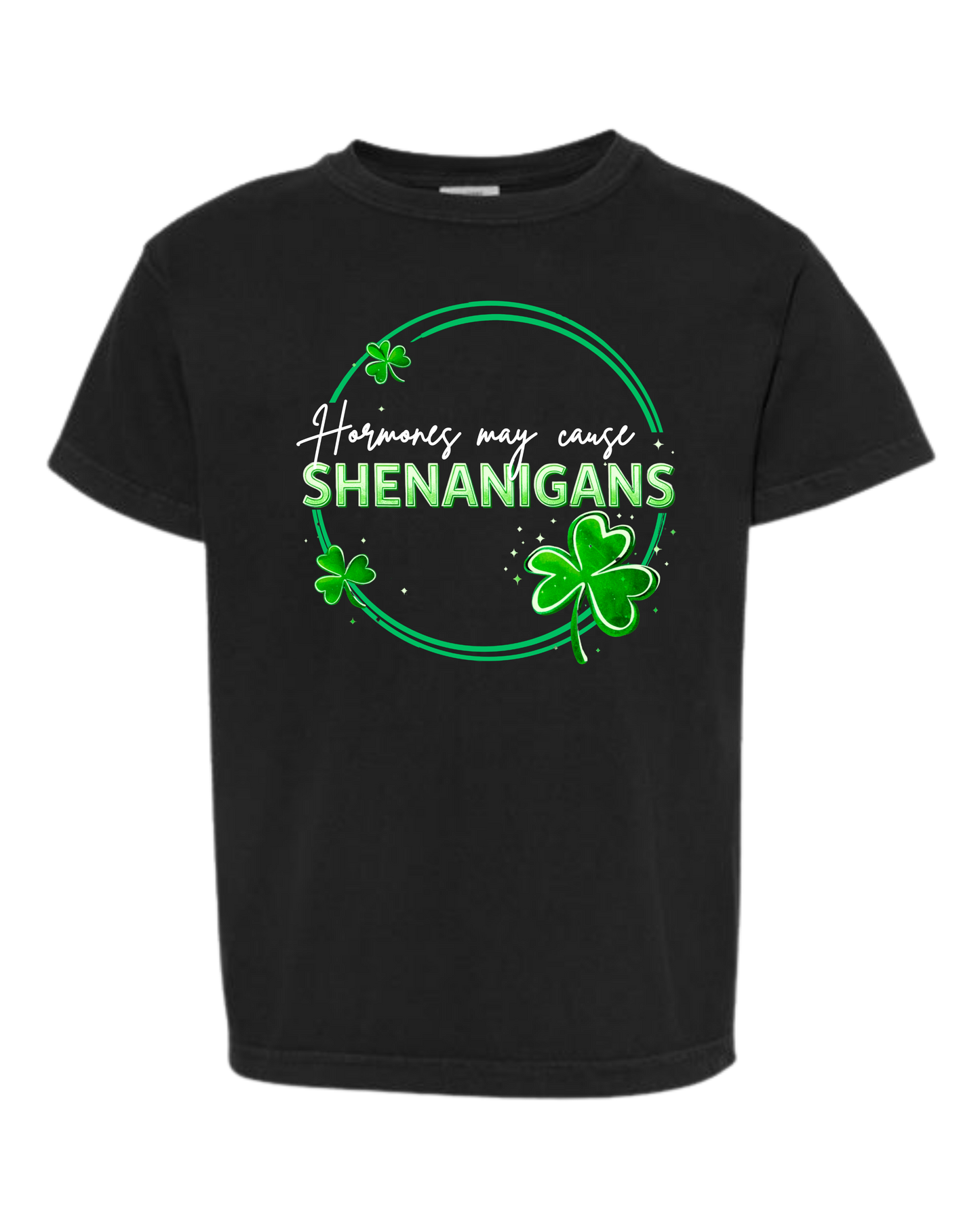 Hormones May Cause Shenanigans - Comfort Colors - Heavyweight Youth Tee - Neutral Colors & Blues