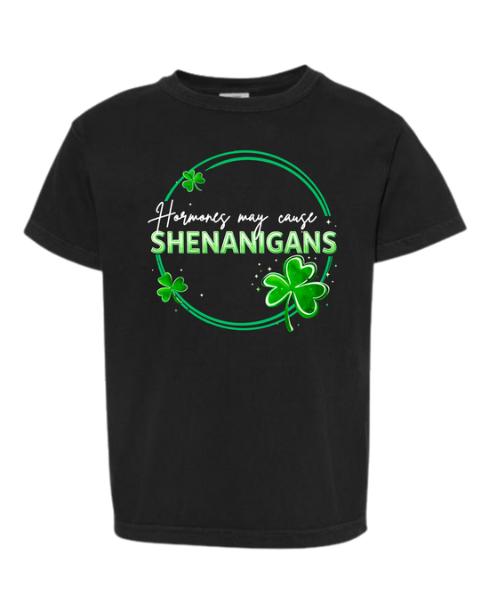 Hormones May Cause Shenanigans - Comfort Colors - Heavyweight Youth Tee - Neutral Colors & Blues