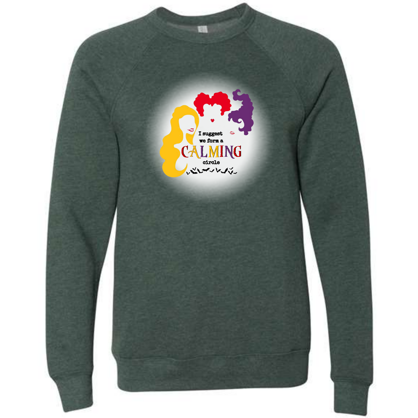 HP - Calming Circle - Sponge Fleece Raglan Sweatshirt - Greens, Neutrals