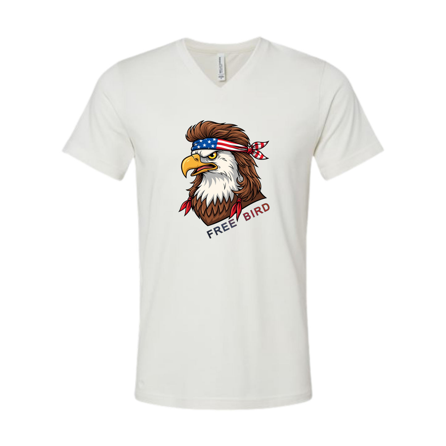 Rockin Free Bird - Bella+Canvas - Unisex V-Neck - Neutral Colors