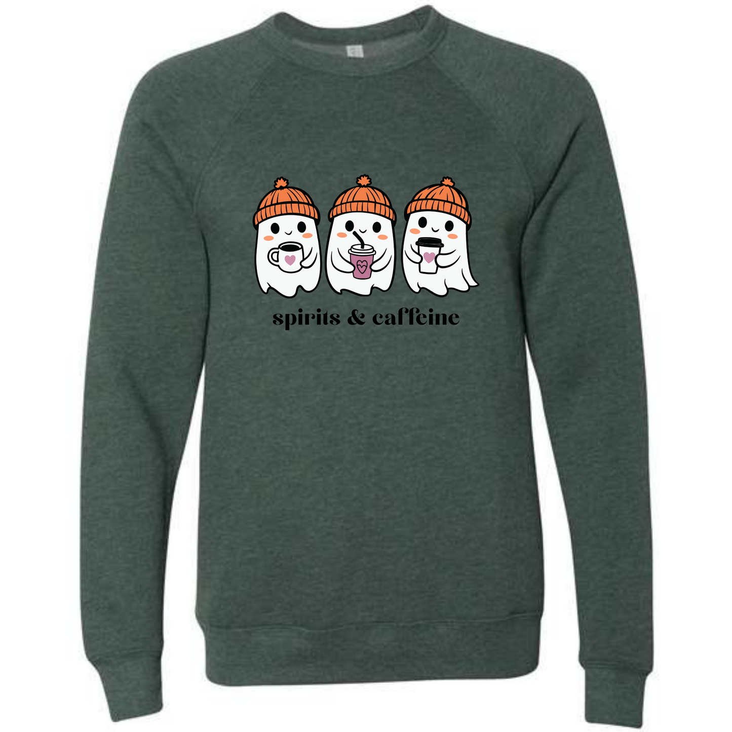 HP - Spirits & Caffeine - Sponge Fleece Raglan Sweatshirt - Greens, Neutrals