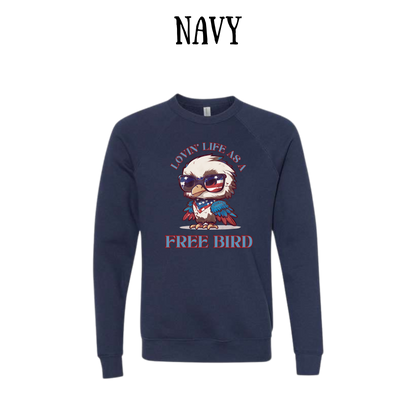 PP - Lovin' Life As A Free Bird - Sponge Fleece Raglan Sweatshirt - Blues, Purples