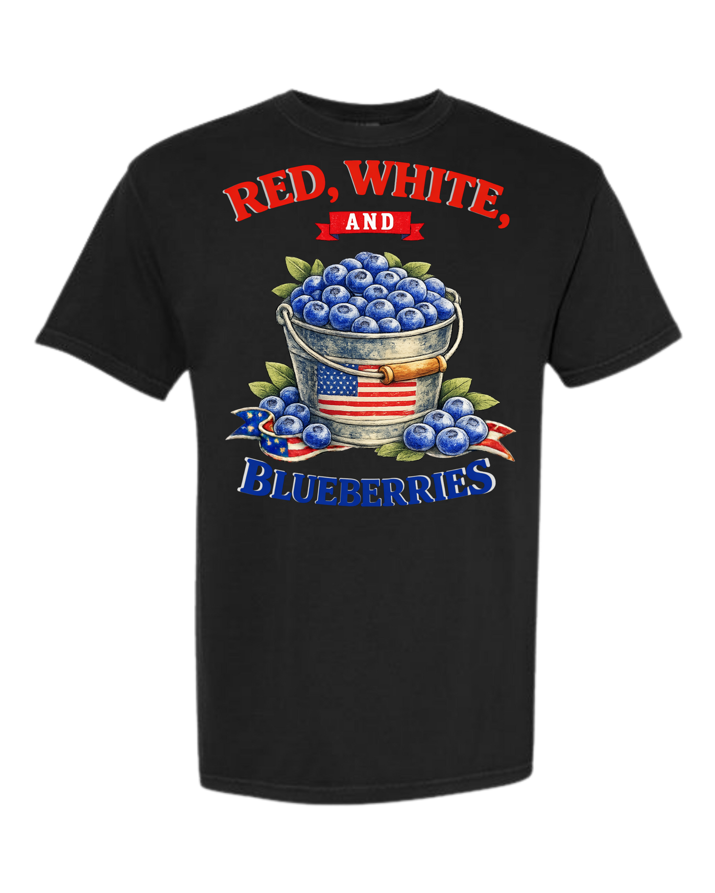 Red, White, And Blueberries - Comfort Colors - Heavyweight Unisex Tee - Neutral Colors