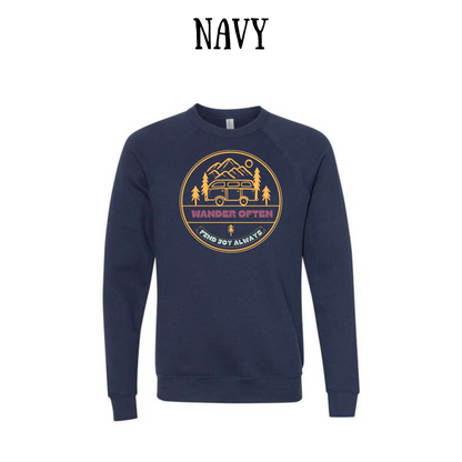 CP - Wander Often - Sponge Fleece Raglan Sweatshirt - Blues, Purples