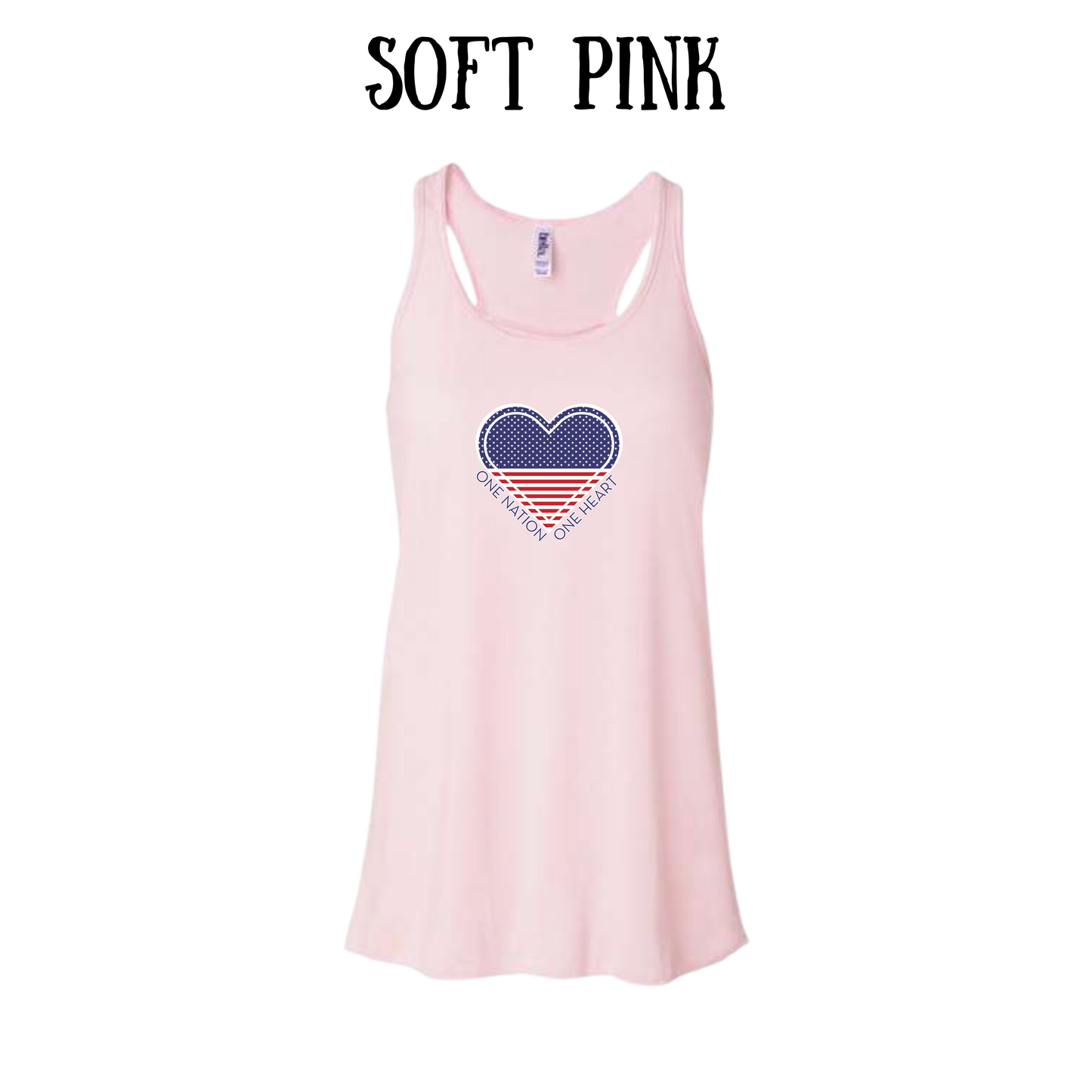 PP - One Nation One Heart - Women's Flowy Racerback Tank