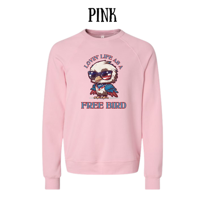 PP - Lovin' Life As A Free Bird - Sponge Fleece Raglan Sweatshirt - Assorted Colors