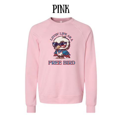 PP - Lovin' Life As A Free Bird - Sponge Fleece Raglan Sweatshirt - Assorted Colors