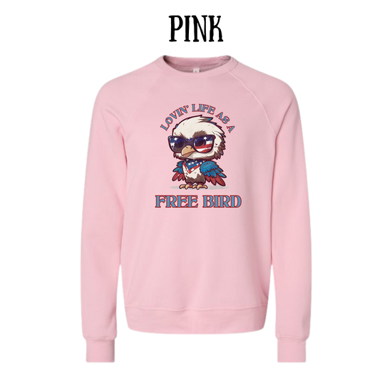PP - Lovin' Life As A Free Bird - Sponge Fleece Raglan Sweatshirt - Assorted Colors