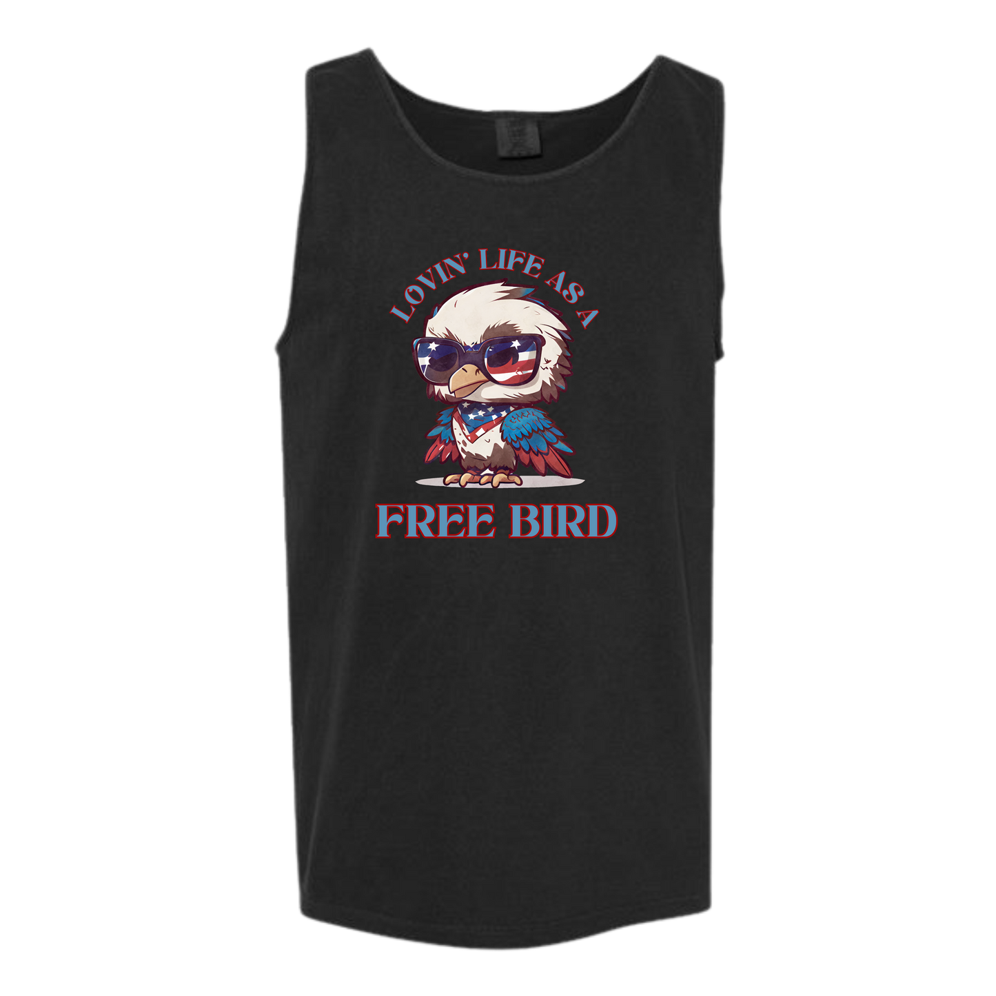 Lovin' Life as a Free Bird - Comfort Colors - Unisex Tank - Neutral Colors & Blues