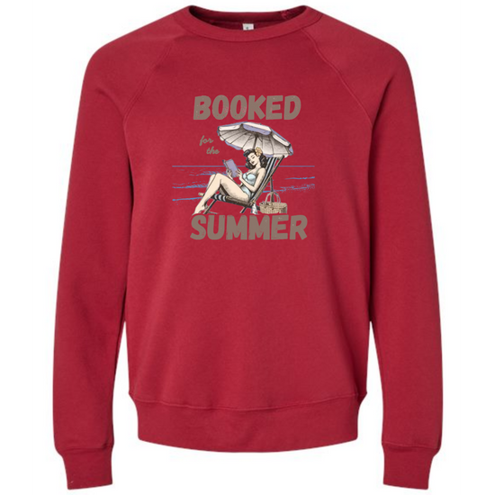 Booked for the Summer - Sponge Fleece Raglan Sweatshirt - Assorted Colors