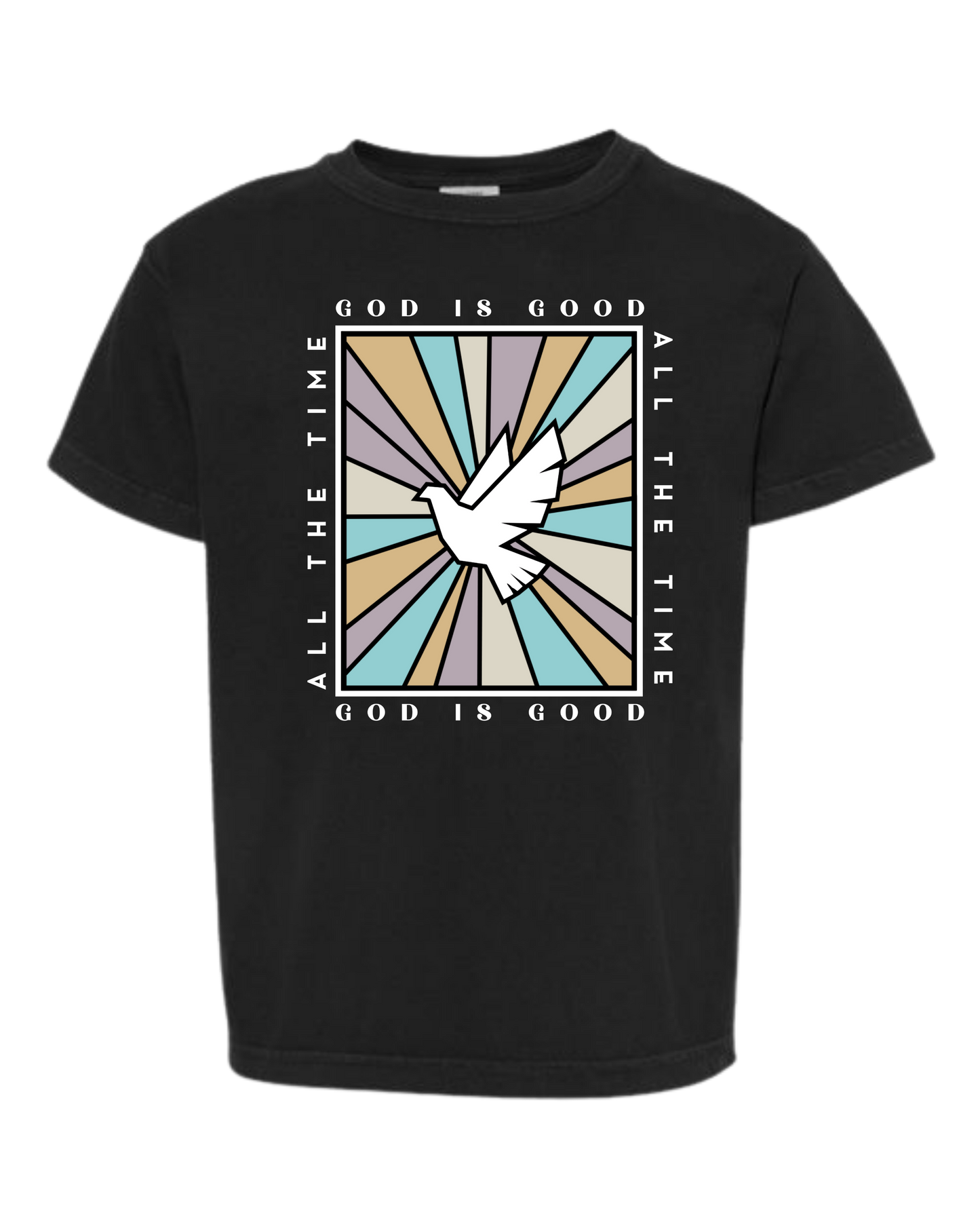 God Is Good - Comfort Colors - Heavyweight Youth Tee - Neutral Colors & Blues