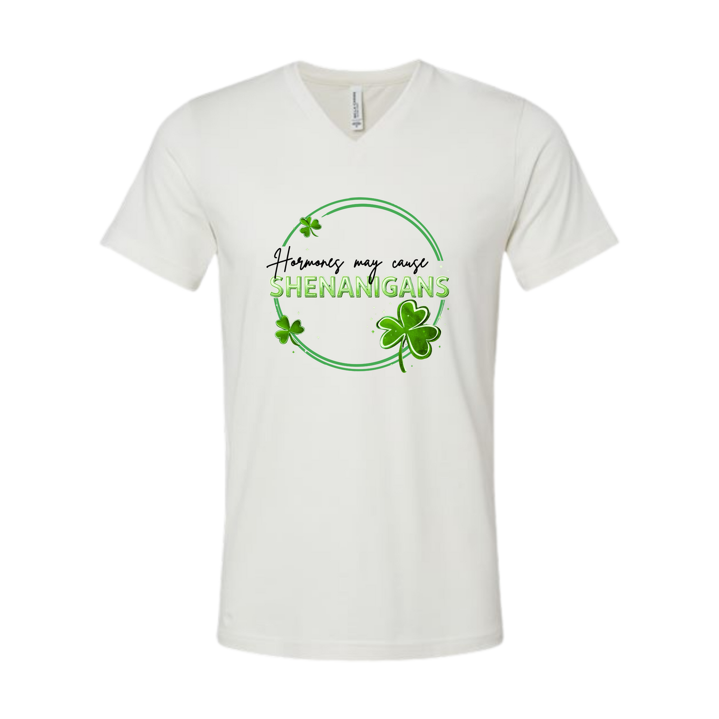 Hormones May Cause Shenanigans - Bella+Canvas - Unisex V-Neck - Neutral Colors