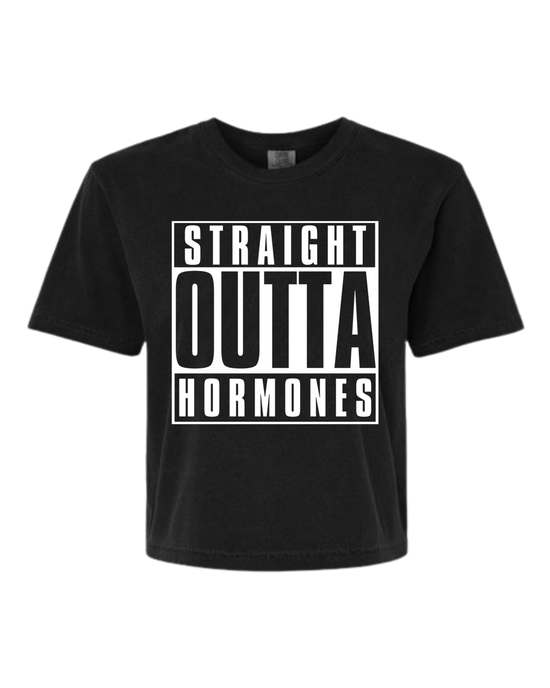 Straight Outta Hormones - Comfort Colors - Boxy T - Assorted Colors