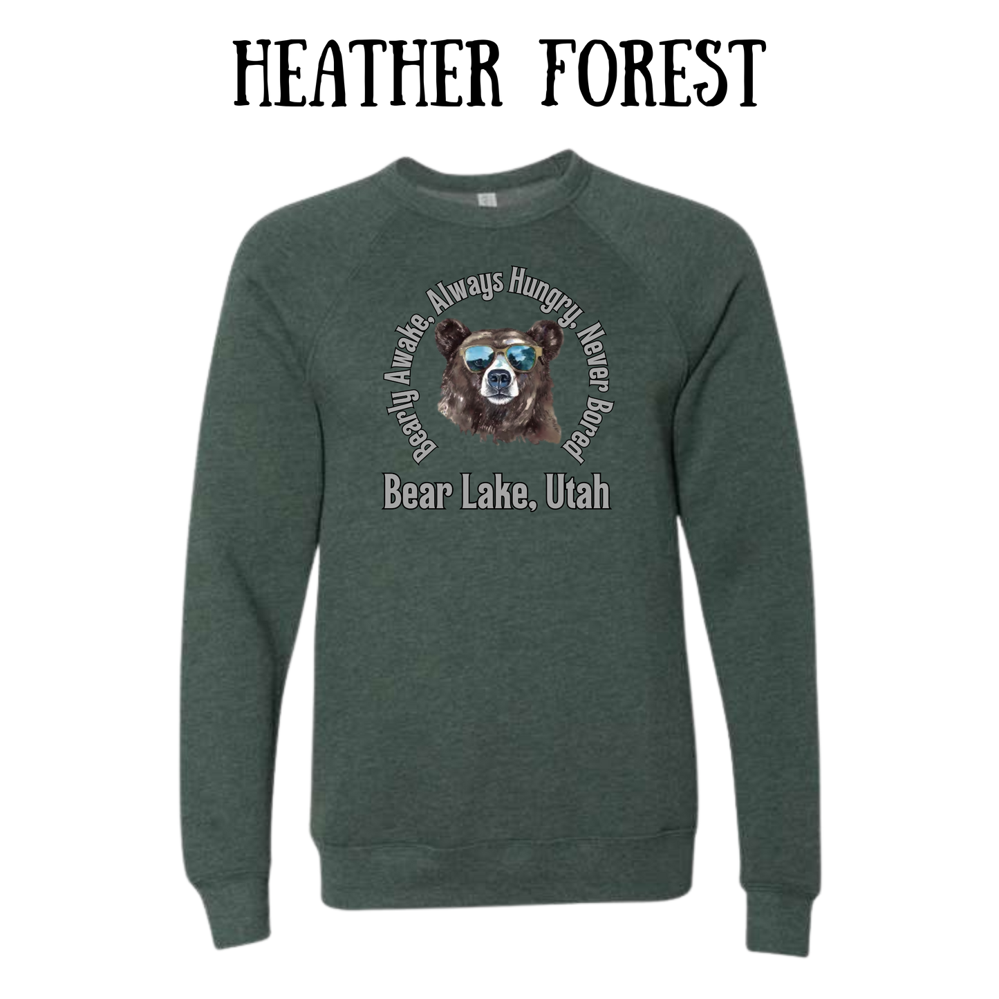CP - Bear Lake Utah - Sponge Fleece Raglan Sweatshirt - Greens, Neutrals