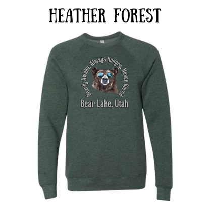 CP - Bear Lake Utah - Sponge Fleece Raglan Sweatshirt - Greens, Neutrals