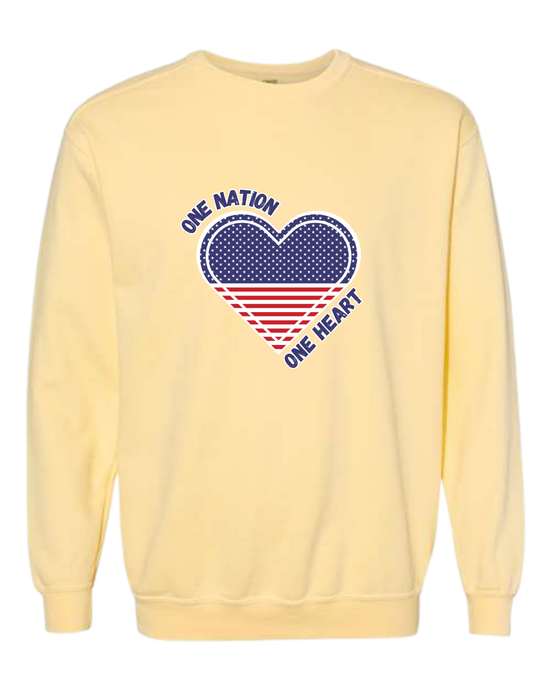 One Nation One Heart - Comfort Colors - Sweatshirt - Assorted Colors