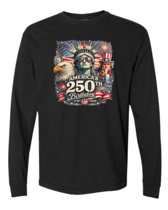 America's 250th Birthday - Comfort Colors - Heavyweight Long Sleeve Tee - Neutral Colors