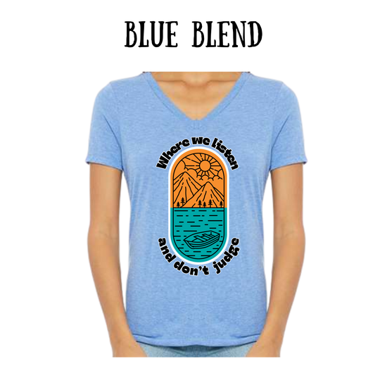 CP - Where We Listen and Don't Judge - Women's V-Neck - Assorted Colors