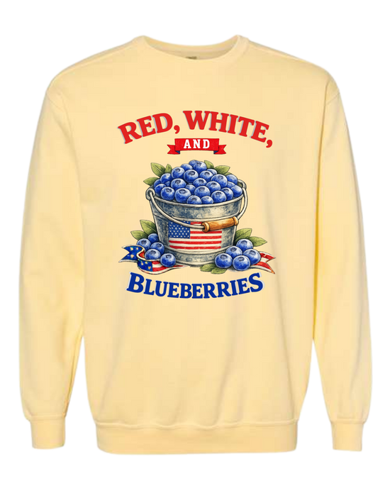 Red, White, And Blueberries - Comfort Colors - Sweatshirt - Assorted Colors
