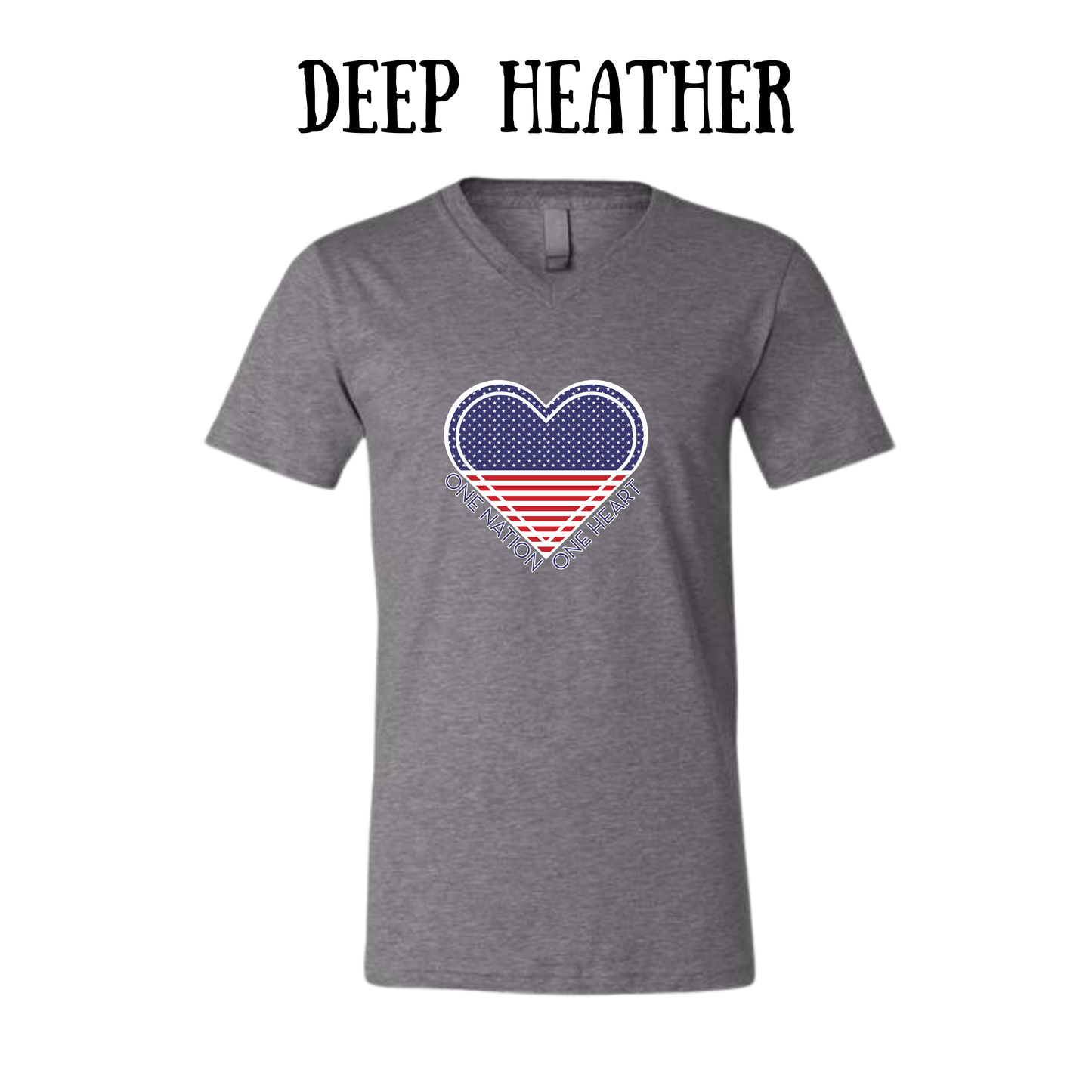 PP - One Nation One Heart - Unisex V-Neck - Neutral Colors
